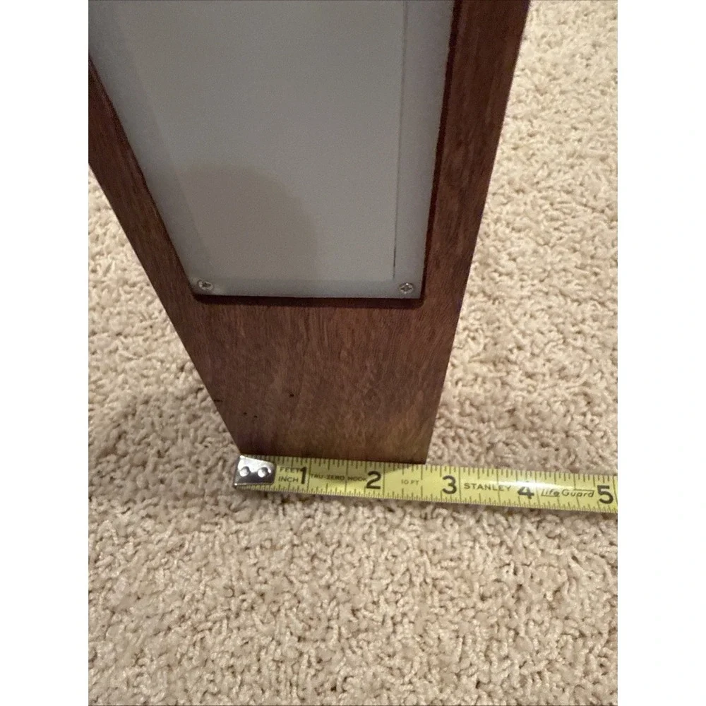 NIB Glass Retirement Clock with Wooden‎ Light Base - Happy Retirement Plaque